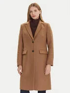 Płaszcze damskie - Tommy Hilfiger Płaszcz wełniany WW0WW46547 Beżowy Regular Fit - miniaturka - grafika 1