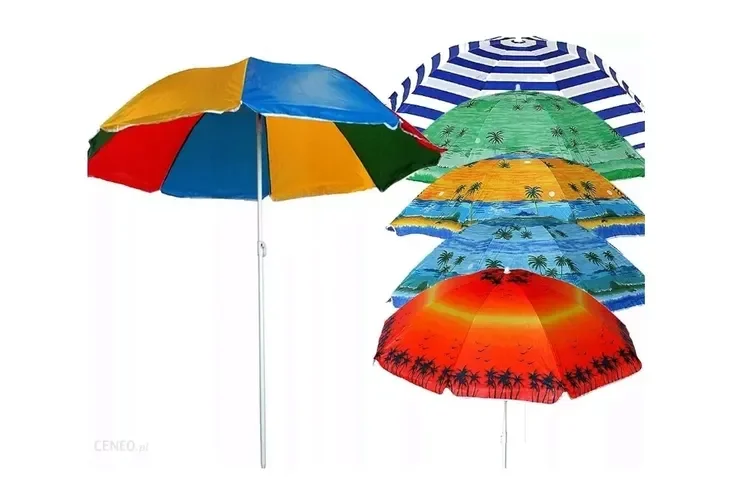 Duży Parasol Ogrodowy Plażowy Składany Tęczowy 160