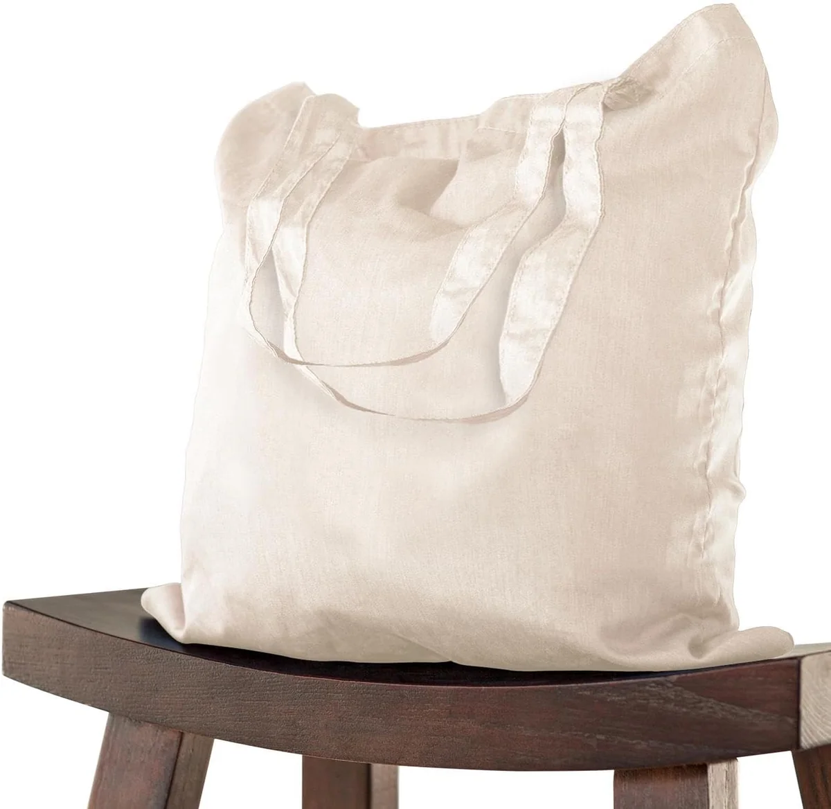 TORBA BAWEŁNIANA 38X42CM 10 SZTUK Z DŁUGIMI UCHWYTAMI NATURALNA