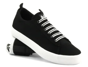 Trampki, tenisówki damskie - Lee Cooper LCW-24-31-2183L, czarne - Trampki damskie - miniaturka - grafika 1