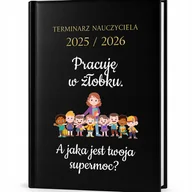 Kalendarze - Kalendarz Nauczycielski A5 Czarny 2025 /2026 PRACUJĘ W ŻŁOBKU Terminarz - miniaturka - grafika 1