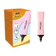 Przybory szkolne - Zakreślacz Highlighter pastel BIC różowy 12 szt. - miniaturka - grafika 1