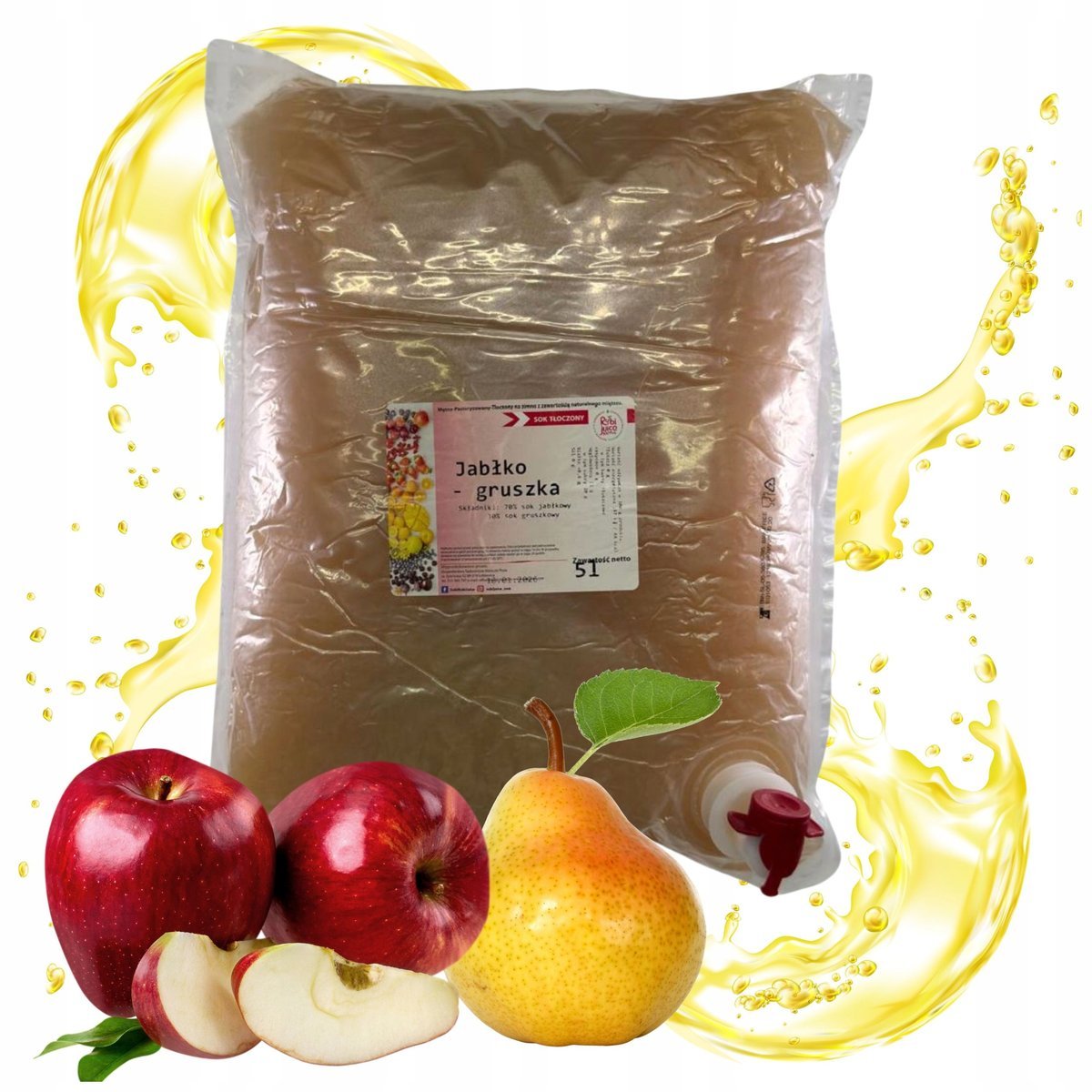 Sok Jabłko gruszka 5l 100% NFC tłoczony naturalny bez dodatku cukru