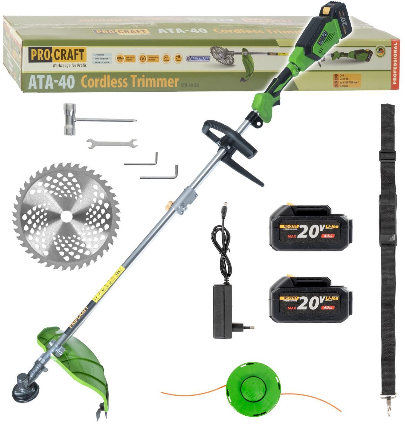 Procraft ATA-40 KOSA AKUMULATOROWA 20V 2X4,0AH