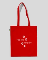 Torby i wózki na zakupy - torba bawełniana na prezent na zakupy psia mama pies CZTERY ŁAPY Czerwony - miniaturka - grafika 1