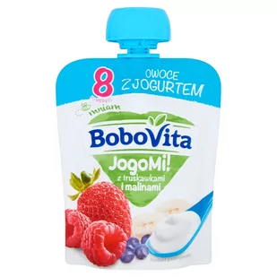 Bobovita Jogomi! Z Truskawkami I Malinami 80x6) 5900852036811 - Desery dla dzieci - miniaturka - grafika 1