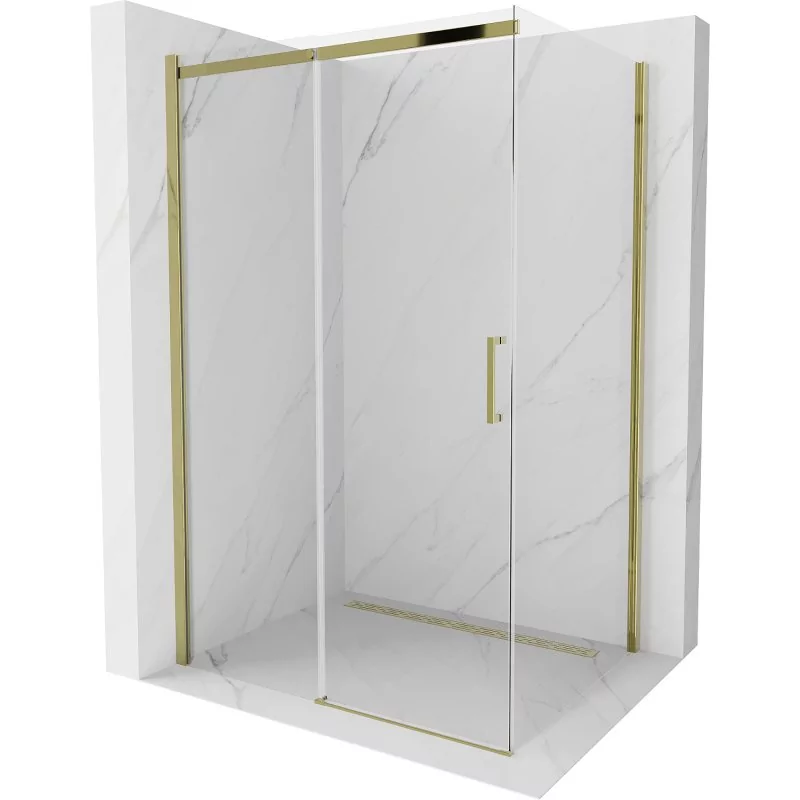Mexen Omega kabina prysznicowa rozsuwana 100x80 cm, transparent, złota