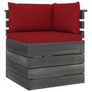Meble ogrodowe - Ogrodowa sofa narożna z palet, z poduszkami, drewno sosnowe kod: V-3061656 - miniaturka - grafika 1
