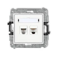 Gniazdka elektryczne - Karlik Gniazdo telefoniczno komputerowe Biały MGTK - miniaturka - grafika 1