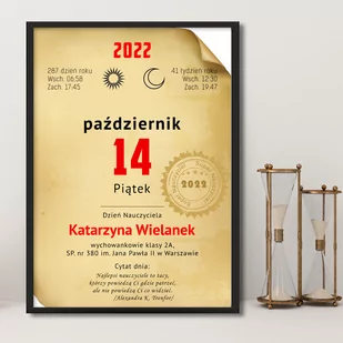 Prezent Dzień Nauczyciela Ramka A4 Plakat, Kartka Z Kalendarza - Ramki na zdjęcia - miniaturka - grafika 1