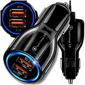 Ładowarki samochodowe - SZYBKA ŁADOWARKA SAMOCHODOWA DO GNIAZDA ZAPALNICZKI 2x USB QC 3.0 - miniaturka - grafika 1