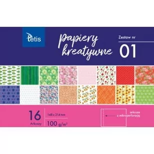 Zeszyt papierów kreatywnych A5 16k 100g KB029-01 TETIS - Zeszyty szkolne - miniaturka - grafika 1