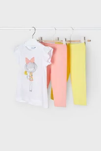 Komplet dziewczęcy Koszulka z krótkim rękawem i 2-pak leginsów - różowy - Dresy i komplety dla dziewczynek - miniaturka - grafika 1