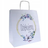 Akcesoria do pakowania - torba papierowa 30x17x34cm PODZIĘKOWANIA wesele - miniaturka - grafika 1