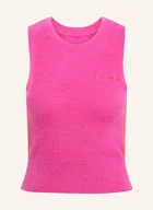 Bluzki damskie - Adidas Originals Top Z Dzianiny Fluffy Knitted pink - adidas Originals - miniaturka - grafika 1