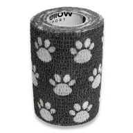 Apteczki i materiały opatrunkowe - yellowBAND Bandaż Kohezyjny 7,5cm x 4,5m Czarny w Łapki - miniaturka - grafika 1
