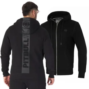 Bluza rozpinana z kapturem Pit Bull New Brushed Fleece Group Hilltop '23 - Czarna - Odzież taktyczna i umundurowanie - miniaturka - grafika 1