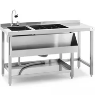 Stoły gastronomiczne - Stacja stoisko barmańskie koktajlowe drink bar ze zlewem 66 x 106 x 136 cm - miniaturka - grafika 1