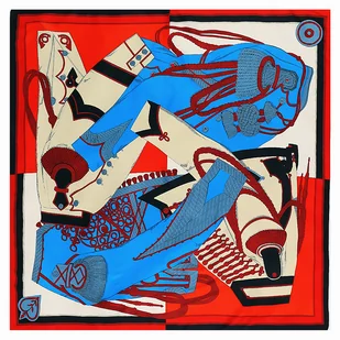 CHUSTA duża SZAL SZALIK Apaszka jedwabna damska - Apaszki i szaliki damskie - miniaturka - grafika 1