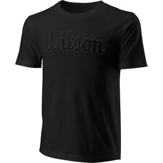 Koszulki męskie - Koszulka Męska Wilson Script Eco Cotton Tee Slimfit Black - grafika 1