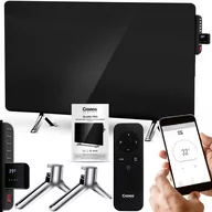 Grzejniki pokojowe - Panel grzewczy IR CRONOS Synthelith GLASS CRG-720TWP Black - miniaturka - grafika 1