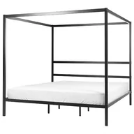 Łóżka - Łóżko metalowe z baldachimem 180 x 200 cm czarne LESTARDS - miniaturka - grafika 1
