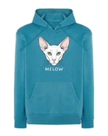 Bluzy męskie - Bluza z kapturem Orientalny Biały Personalizowana Kot Jasnoniebieski XL - miniaturka - grafika 1