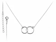 Naszyjniki - Rodowany srebrny naszyjnik gwiazd celebrytka kółka kółeczka ring srebro 925 FN245N - miniaturka - grafika 1
