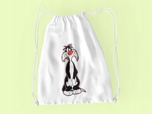 WOREK DO SZKOŁY WF/BUTY KOT SYLWESTER+ IMIĘ - Torby szkolne - miniaturka - grafika 1