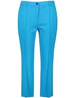 Spodnie damskie - Samoon Damskie spodnie ze stretchu o długości 7/8 Lucy spodnie rekreacyjne skrócone spodnie ze stretchu jednokolorowe długość 7/8, River Blue, 50 duże rozmiary krótki - miniaturka - grafika 1