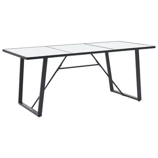 vidaXL Stół jadalniany, biały, 200 x 100 x 75 cm, hartowane szkło - Stoły - miniaturka - grafika 1