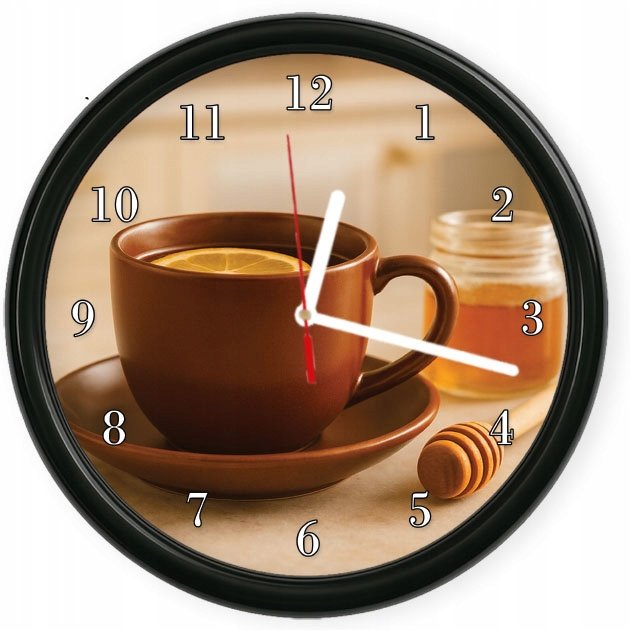 Herbata Z Miodem I Cytryną Zegar ścienny do kuchni domu