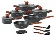 Zestawy garnków i patelni - Edenberg Zestaw garnków marmurowych z rondlem, patelniami i przyborami kuchennymi EB-5617 - miniaturka - grafika 1