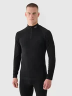 Pozostała odzież narciarska - Bielizna termoaktywna bezszwowa z wełną Merino (góra) męska 4F 4FWAW24USEAM197-20S Czarny L/XL - miniaturka - grafika 1