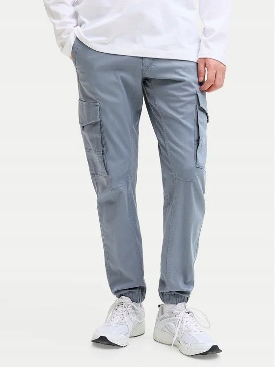 JACK&JONES NIEBIESKIE SPODNIE BOJÓWKI Z KIESZENIAMI 38/32 27BA