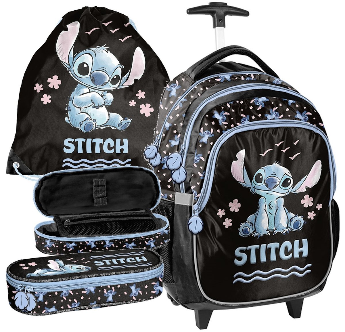 ZESTAW Szkolny Plecak Tornister na kółkach Disney Lilo i Stitch