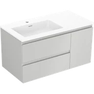 Szafki łazienkowe - Mexen Orio szafka łazienkowa 90 cm z umywalką Otis lewą, 2S, 1D, szara mat/biała mat - 91A13-09047-3-BBFFF62-W18L01 - miniaturka - grafika 1