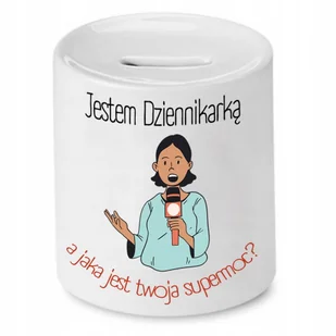 SKARBONKA DLA DZIENNIKARZA JESTEM DIENNIKARKĄ z Nadrukiem ze Zdjęciem - Skarbonki SKARBONKA DLA DZIENNIKARZA JESTEM DIENNIKARKĄ z Nadrukiem ze Zdjęciem - Skarbonki - miniaturka - grafika 1