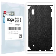 Szkła hartowane na telefon - Folia naklejka skórka strukturalna na TYŁ+BOKI do Samsung Galaxy A10 -  Plaster Miodu Czarny - apgo SKINS - miniaturka - grafika 1