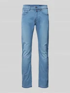 Spodnie męskie - Jeansy o kroju tapered fit z 5 kieszeniami model ‘Lyon’ - miniaturka - grafika 1