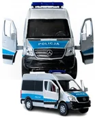 Samochody i pojazdy dla dzieci - Autko Resorak POLICJA Mercedes BENZ SPRINTER modele auta kolekcjonerskie 1:34 - miniaturka - grafika 1