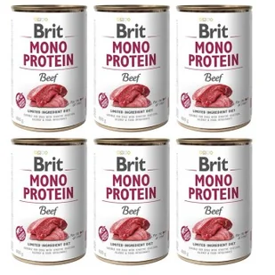 Brit Mono Protein wołowina 6 x 400 g - Mokra karma dla psów - miniaturka - grafika 1