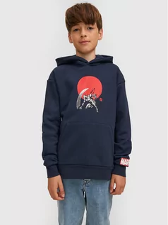 Bluzy dla chłopców - Jack&Jones Junior Bluza MARVEL 12217804 Granatowy Loose Fit - grafika 1