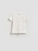 Bluzki dla niemowląt - Reserved - T-shirt z falbanką - złamana biel - miniaturka - grafika 1