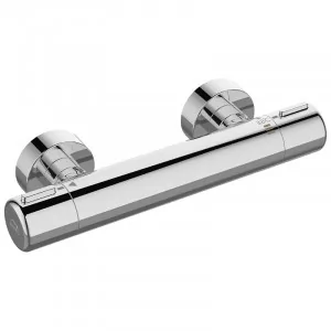 LAVEO BAO 04TD Bateria natryskowa ścienna termostatyczna bez zestawu natryskowego Jednouchwytowa Sposób montażu: ścienny Głowica: 30 mm Wykończenie: chrom - Baterie wannowe i prysznicowe - miniaturka - grafika 1