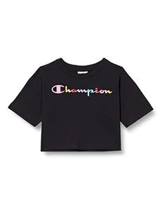 Champion Dziewczęca Legacy American Classics Croptop Oversized S/S Logo T-Shirt, czarny, 3-4 Lata - Koszulki i topy damskie - miniaturka - grafika 1