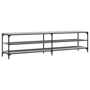 vidaXL Szafka pod TV szara Sonoma 200x30x50 cm materiał drewnopochodny i metal - Szafki RTV - miniaturka - grafika 1