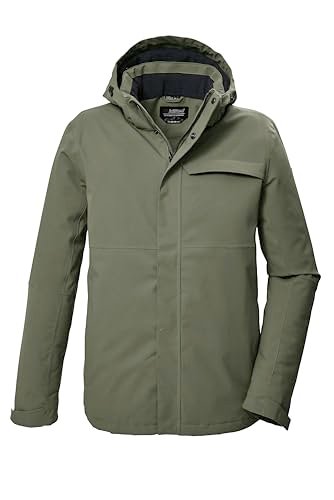 killtec Męska kurtka funkcyjna/kurtka outdoorowa z odpinanym kapturem KOW 5 MN JCKT, oliwkowa, 4XL, 41844-000