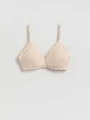 Biustonosze - Reserved - Koronkowy biustonosz - kremowy - miniaturka - grafika 1