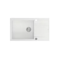 Zlewozmywaki - QUADRON Zlewozmywak EVAN 136 XL biały, elementy stalowe, k.pneum. HCQE58650U1_BS_P2O0 Z - miniaturka - grafika 1